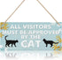 TOARTi Funny Cat Wood Sign 12.5x25cm Cat Gift for Cat Lover Gifts Black Cat Wooden Plaque Lovely Black Cat Room Decor Cat Door Sign Funny Cat Gift...