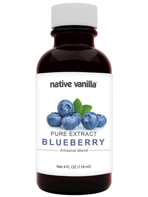 Native Vanilla - Blueberry Extract - 4 Fl Oz - Perfect for Cooking, Baking, and Dessert Crafting...