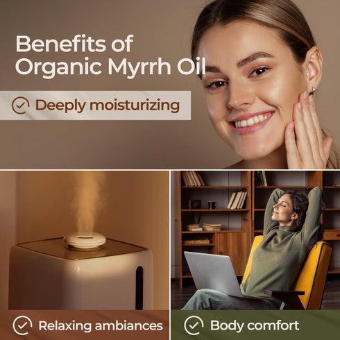 Gya Labs Organic Myrrh Essential Oil for Skin and face- 100% Pure Natural Myrrh Oils Organic for Diffuser, Hair, Candle Making & Massage, Natural ...