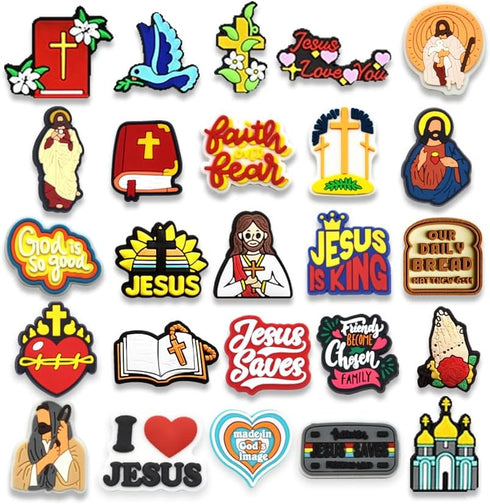 39PCS Jesus Christian Shoe Charms,Faith Charms for Teens Men and Women Adult Party Gifts...