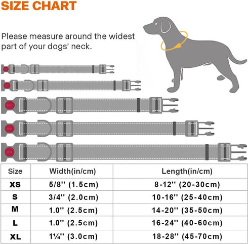 Taglory Reflective Dog Collar with Safety Locking Buckle, Adjustable Nylon Pet Collars for Puppy Dogs, XS, Purple...