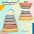 Mini Tudou 6 PCS Baby Stacking & Nesting Toys, Soft Stacking Blocks Ring Stacker, Baby Sensory Teether Toys with Letter, Animal and Shape, Early L...