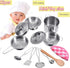 Play Pots and Pans Toys for Kids Kitchen Playset Pretend Cookware Utensils Play Set Play Cooking Toys Mini Stainless Steel Cooking Utensils Toys K...