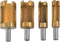 4pcs Wood Plug Hole Titanium Coated Cutter Drill Bits Set 1/4" 3/8" 1/2" 5/8" Cutting Dowel Power Woodworking Cork Hole Saw Tool Round Wood Plug T...