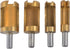 4pcs Wood Plug Hole Titanium Coated Cutter Drill Bits Set 1/4" 3/8" 1/2" 5/8" Cutting Dowel Power Woodworking Cork Hole Saw Tool Round Wood Plug T...