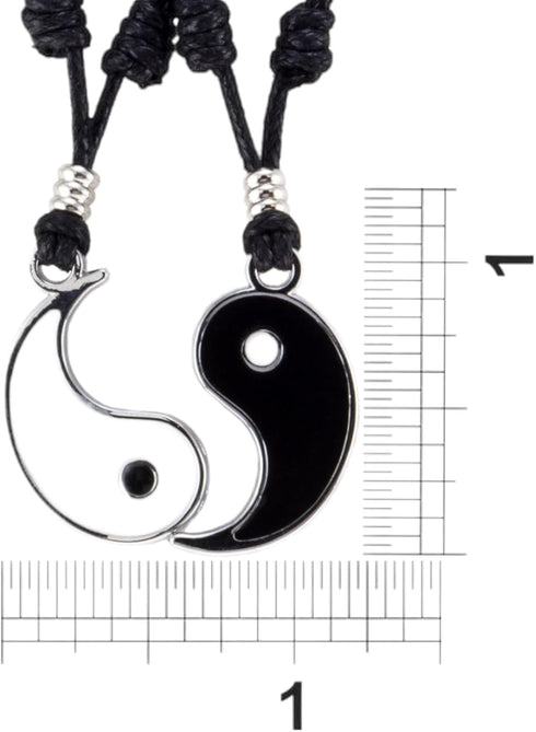 BlueRica Yin and Yang (Couple) Set on Adjustable Cord Necklaces...