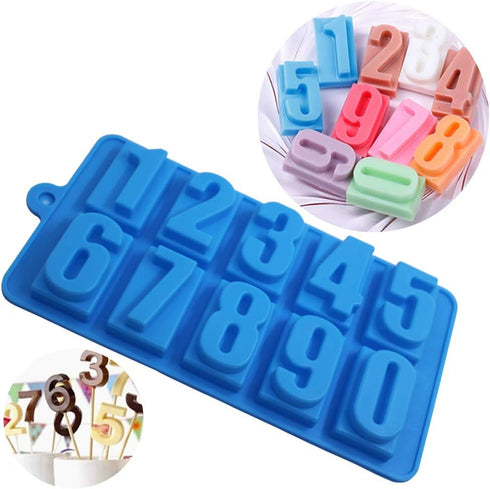 4 Pcs Silicone Numbers Alphabets Trays Molds, FineGood 26 letters & Numbers Candy Mould Biscuit Chocolate DIY Baking Pans Ice Cube Making Trays -g...