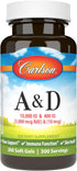 Carlson - A & D, 10000 IU (3000 mcg RAE) Vitamin A, 400 IU (10 mcg) Vitamin D3, Vision Support, Skin Health, 300 Soft Gels...