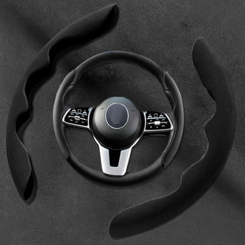 New Fluffy Anti-Skid Steering Wheel Cover Segmented Protector Safe and Non Slip Car Accessory and Durable Easy to Install for Steering Wheels of U...