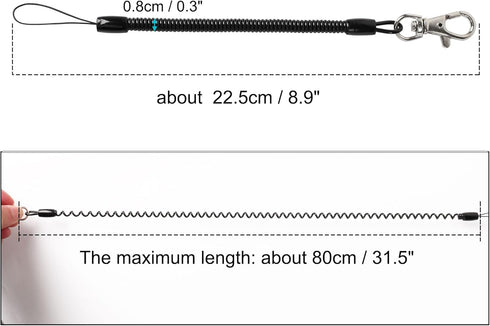 uxcell Retractable Coil Springs Lanyard, 3 Pcs Keychain Cord Holder Strap with Lobster Claw Clasps, Spiral Stretchy Anti-Theft Security Cable Rope...