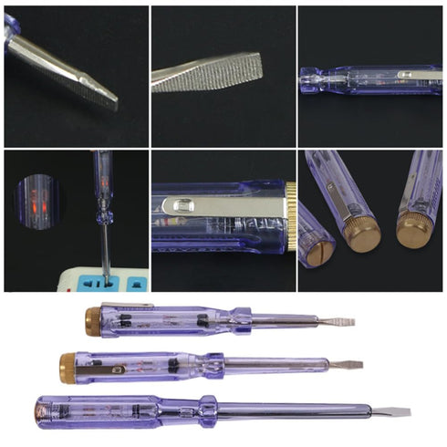 Mains Tester, 3PCS AC 100-500V Electric Tester Pen Electrical Circuit Tester Light Voltage Detector Screwdriver Electric Pen...