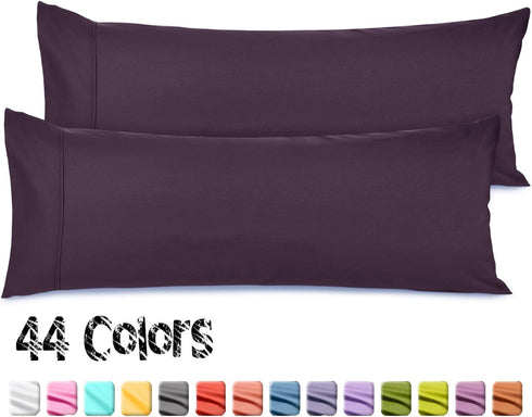 Nestl Body Pillow Cover Soft Pillowcase Lightweight Purple Eggplant Microfiber Body Pillow Case Cover 20x54 Inches Envelope Closure, Set of 2...