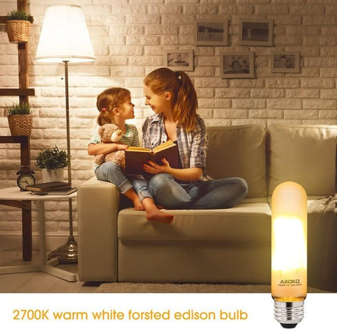 ASOKO T10 LED Frosted Bulbs Warm White 2700K 6W Dimmable Tube Vintage Led Bulbs 60 Watt Equivalent,E26 Medium Base 3 Packs...