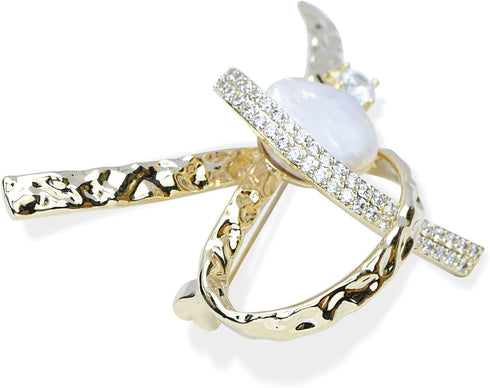 Elegant Love Bow Brooch Micro Pave Cubic Zirconia Bowknot Wedding Bride Mother Brooch Pin Ribbon Shape Jewelry Brooch Breastpin...