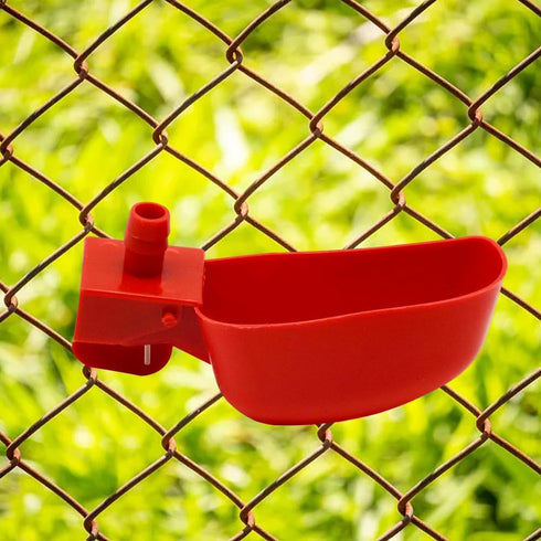 12Pcs Quail Water Cups Pigeon Automatic Bird Waterer for Cage Hang Drinker Breeding Poultry Drinking Bowls(Red)...