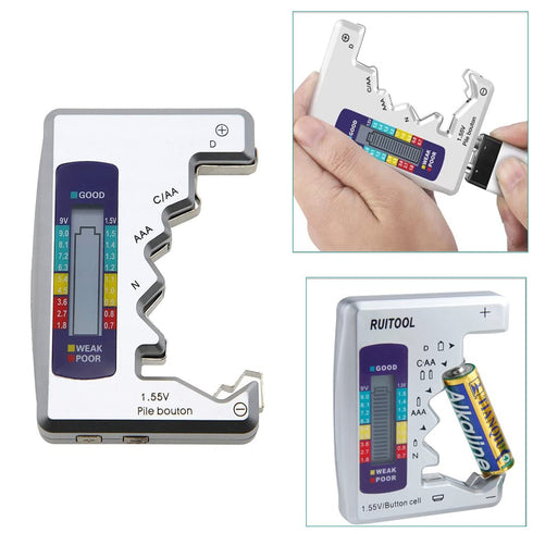 Mesee Universal Battery Tester with LCD Display, Multi Purpose Digital Battery Capacity Level Detector Voltage Checker Tool for D, C, AA, AAA, 9V ...
