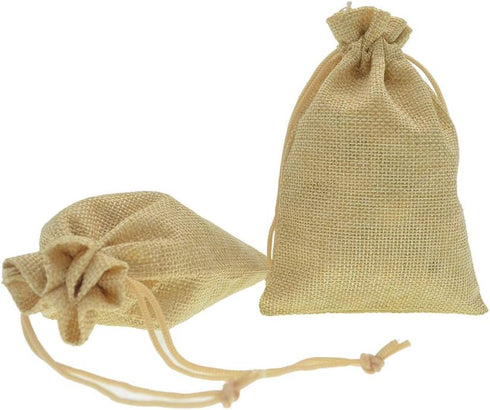 20Pcs Drawstring Burlap Bags, Jute Sacks Jewelry Candy Pouch Christmas Wedding Party Favor Gift Bags (Flaxen, 2.7 x 3.5)...