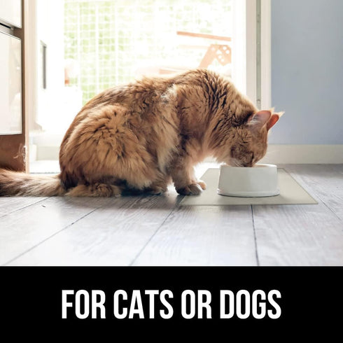 Gorilla Grip 100% Waterproof Raised Edge BPA Free Silicone Pet Feeding Mat, Dog Cat Food Mats Contain Spills Protects Floors, Placemats for Cats a...