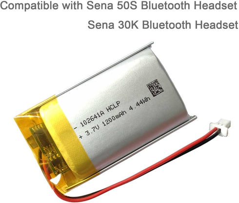 3.7v 1200mAh 102540 Battery Replacement for Sena 50S Motorcycles Bluetooth Headset,Sena 30k Battery Replacement, Supports 50S Fast Charging, fits ...