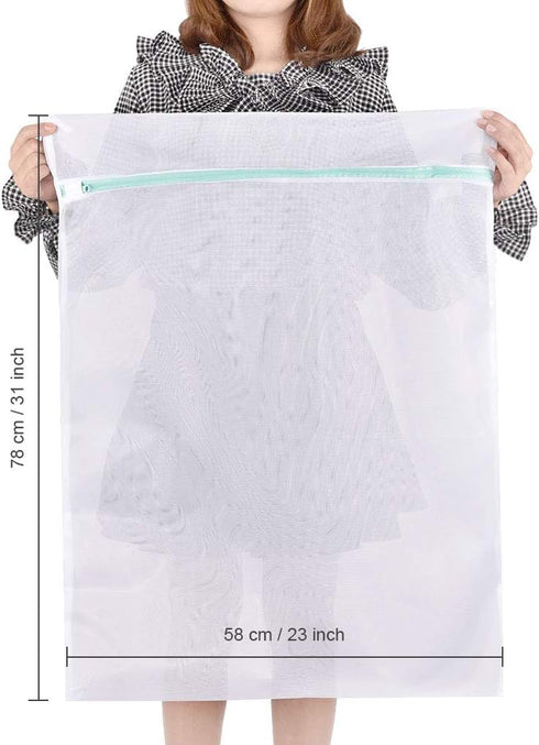OTraki Mesh Laundry Bag for Delicates 2 Pack Garment Wash Bag 24 x 32 inch Zippered Large Washing Machine Bags for Sweater Dirty Clothes Washer Dr...