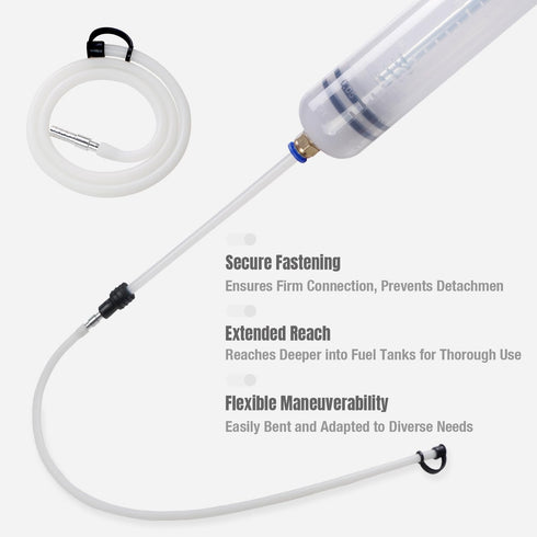 Thorstone Automotive Fluid Extractor Pump with long rubber hose, Oil Change Syringe with Hose, Manual Fuel Suction & Filler, Fluid Oil Change Evac...