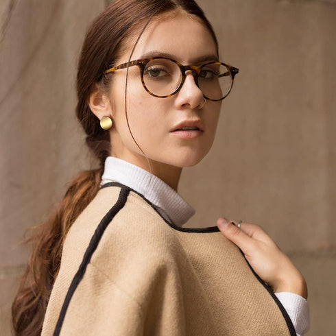 Gold Hoop Earrings Double Layered Disc Drop Fashion Earrings 14K Gold Plated Polished Stainless Steel Earrings Jewelry (Double Disc Drop Earrings ...