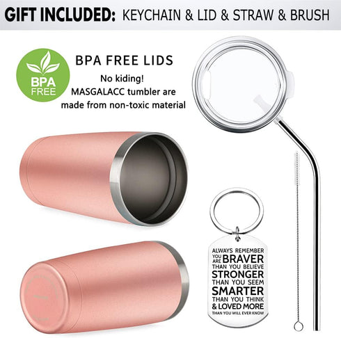 MASGALACC Inspirational Birthday Gift for Women Best Friend - Valentines Day Gifts for Women Sister- Encouragement Motivational 20 Oz Stainless St...
