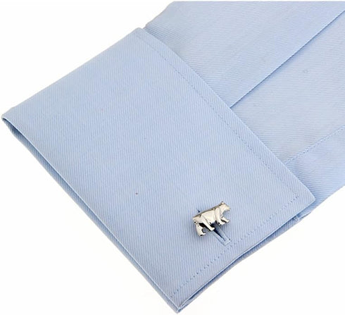 Stock Broker Brother Walk Bear Cuff Links Silver Cufflinks (Silver)...