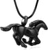 Running Horse Shape Urn Pendant Cremation Ashes Jewelry Urn Necklace for Ashes Stainless Steel Funeral Keepsake Necklace...