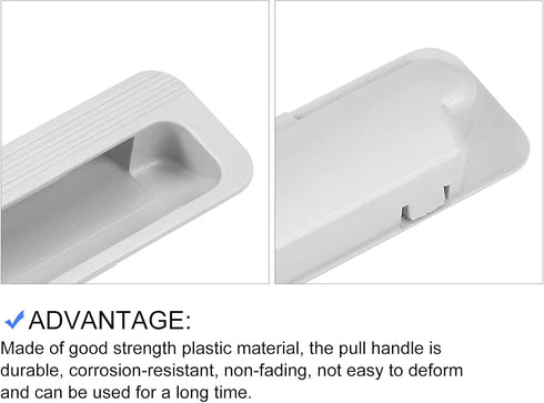 Recessed Flush Pull Handle (110x37x16mm) 2Pcs, Plastic Rectangular Inset Hidden Handles - for Home Cupboard Door Drawer, Gray...