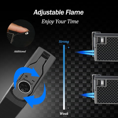 HONEST Mini Torch Lighter Butane Refillable, Double Flame Butane Lighter with Visible Window, Adjustable Jet Lighter, Great Gifts for Men and Wome...