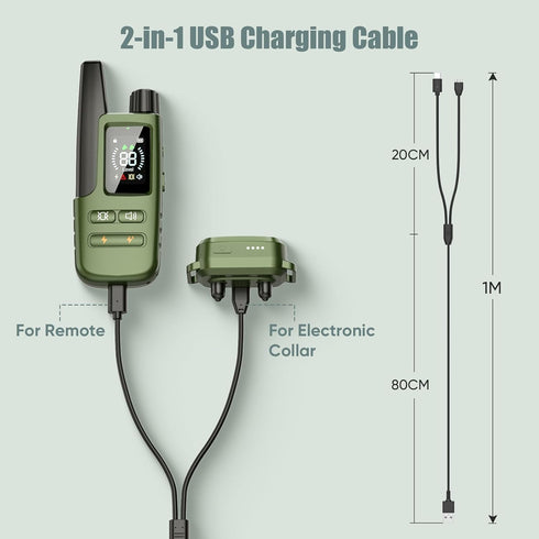 2-Pack Charger for Delupet/Yawpet/Jugbow Dog Training Collar and Remote, 2-in-1 USB Charging Cable...