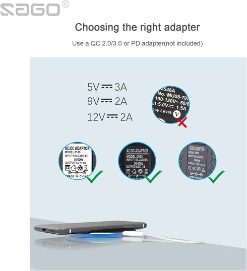 Wireless-Charger-SZSAGO 15W Fast Charge - C1 Wireless - Charging - Pad for iPhone 13/13 Mini/13 Pro/13 Pro Max/12/11/X/8, Samsung Galaxy S21/20/No...