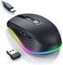 PEIOUS Wireless Mouse, Mouse Jiggler - LED Wireless Mice with Build-in Mouse Jiggler Mover, Rechargeable Moving Mouse for Computer with Undetectab...