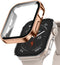 Adepoy 2 Pack Hard Case Compatible with Apple Watch 45mm Series 9 Series 8 Series 7 with Tempered Glass Screen Protector, Rosegold/Clear Ultra-Thi...