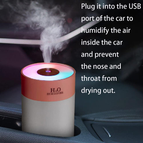 Colorful 260ml Humidifier,USB Power Supply,With 7 Color LED, Air Humidifier,Mini Air Humidifier,Can add essential oil,Suitable for Study Room, Bed...
