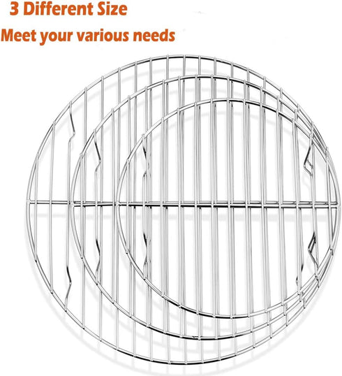 P&P CHEF Round Cooking Rack, 3 Pcs Stainless Steel Baking Cooling Steaming Grilling Rack, Fits Air Fryer/Stockpot/Pressure Cooker/Round Cake Pan, ...