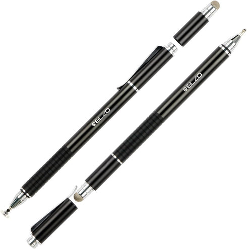 ELZO 3 in 1 Stylus, Disc Stylus Touch Screen Pens and Gel Pen Combo, 2 Pcs with 6 Replacement Tips for All Touch Screens Tablets and Cell Phones, ...