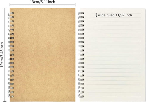 2-Pack Wide Ruled Notebook, Soft Yellow Cover Spiral Notebook, Memo Notepad Sketchbook, Students Office Business Diary Spiral Book Journal,100 Pag...