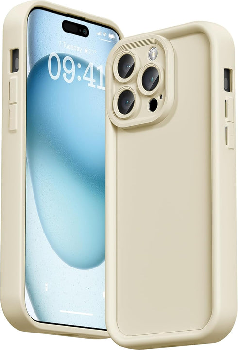 LUTTY Compatible with iPhone 15 Pro Case, Raised Full Camera Lens Protection (Edge Lips Design), Anti-Scratch Soft Slim Silicone Shockproof Case f...