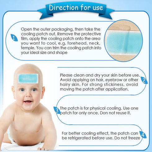20 Sheets Cooling Patches for Fever Discomfort, Cooling Fever Reducer, Kids Cool Pads Soothe Headache Pain (20 Sheets)...