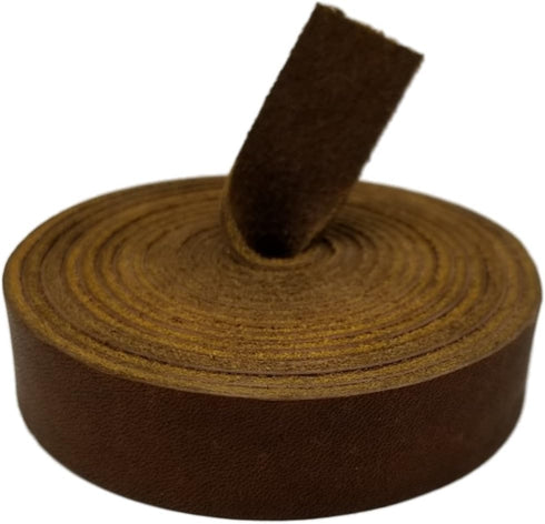TOFL Leather Strip Medium Brown ¾ Inch Wide 1/16 inch Thick and 72 Inches Long...