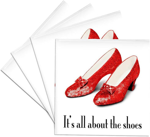 3dRose CST_108339_3 Its All About The Shoes Ceramic Tile Coasters, (Set of 4)...