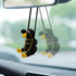 Swinging Duck Car Hanging Ornament, Cute Car Hanging Accessories for Rear View Mirror, Car Pendant Black Swinging Sunglasses Duck Hanging Swing...