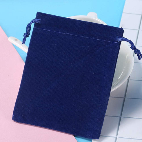 Teensery 25 Pcs Velvet Cloth Drawstring Bags, Jewelry Pouches, Gift Packaging, Sachet Bags, Party Wedding Favor, 2 x 2.75 Inch (Royal Blue)...