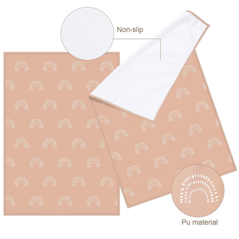 Geelin 3 Pcs PU Baby Diaper Changing Pad 20 x 28 Inches Foldable Portable Changing Mat Travel Waterproof Changing Pad Liner for Baby, Small Toddle...
