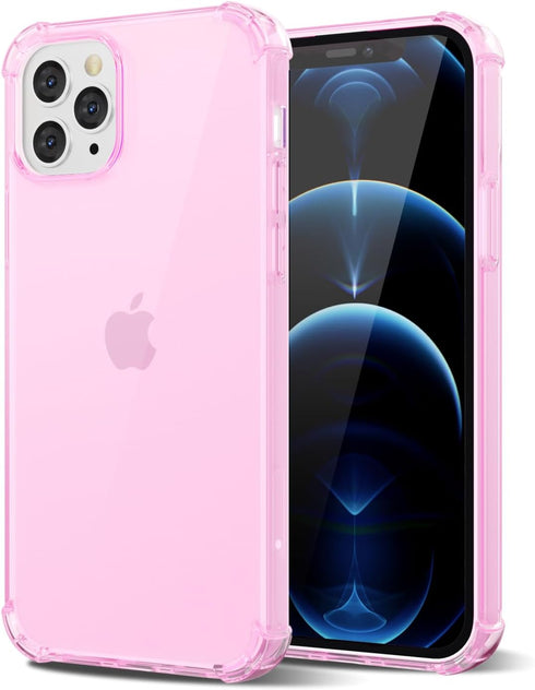 for iPhone 12 Pro Max Case Clear, Transparent Jelly Protective Silicone Phone Case with Design for Women Girly Cute Simple, Thin Slim Fit Soft Fle...
