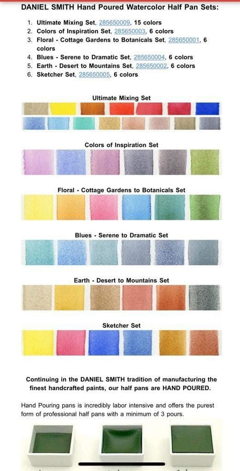 Daniel Smith Hand Poured Watercolor, Half Pans, Earth Set with 6 Watercolor Half Pans, 9 Empty Half Pans, 1 Plastic Travel Case (Total 16 Pieces) ...