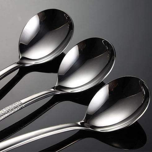 Soup Spoons, Premium 18/10 Stainless Steel Large Round Spoons with Long Handles, 8.2" Long Tablespoon, Dishwasher Safe, 2 pack...
