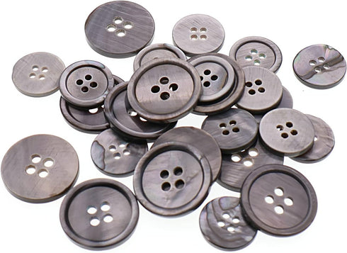 22 Pieces Genuine Gray Mother of Pearl Blazer Buttons Suit Buttons Set 20mm 15mm Natural Gray MOP Shell Buttons Bulk for Men (Gray MOP) Leekayer...